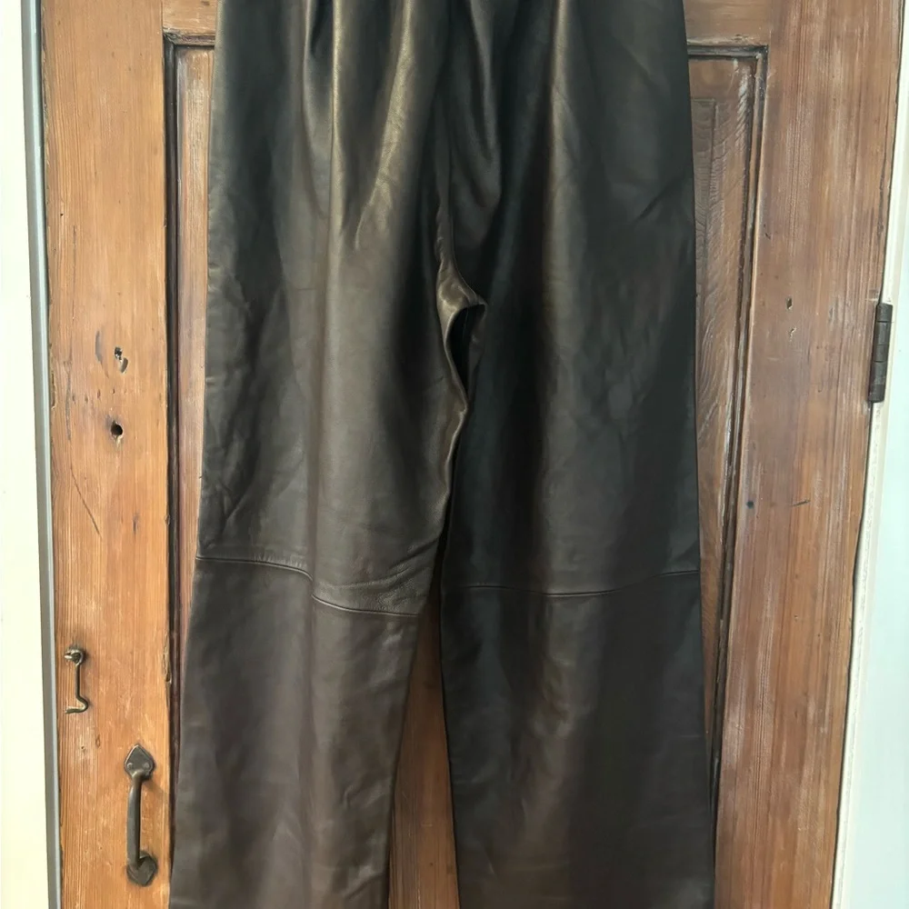 The Frankie Shop Kevin Leather Pants, Brown, NWT, Medium - Picture 11 of 16